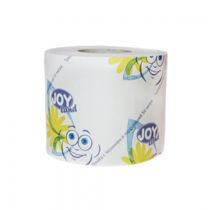Туалетная бумага Joy Land с перфорацией 1-сл белая на втулке, 54м