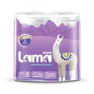 Туалетная бумага Snow Lama 3-сл (4 рул) белая, 18м