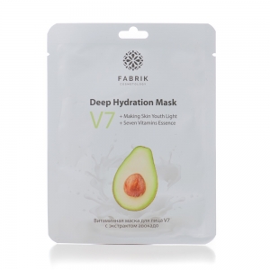 Тканевая витаминная маска для лица V7 с экстрактом авокадо, 25г