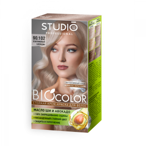 Стойкая крем-краска для волос на основе биомасел Biocolor Платиновый блондин 90.102