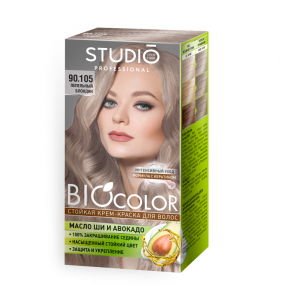 Стойкая крем-краска для волос на основе биомасел Biocolor Пепельный блондин 90.105