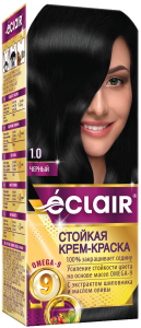 Краска для волос ECLAIR OMEGA-9 1.0 Черный (краска 50, окислитель 50,маска 30, перчатки) 