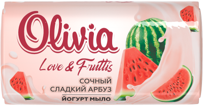 Мыло туалетное твердое OLIVIA "Love & Fruttis" Сочный сладкий арбуз, 140 гр