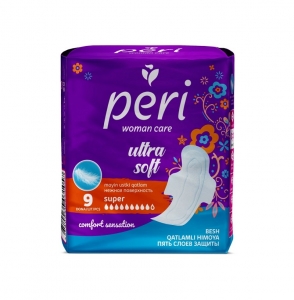 Гигиенические прокладки PERI Ultra Super Soft 9 шт.(хлопок)(9 кап.)