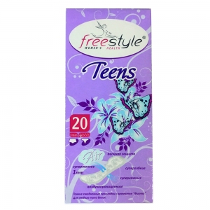Прокладки гигиенические на каждый день Teens с ароматом фиалки тонкие (20шт)