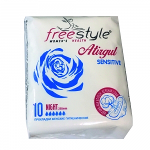Прокладки гигиенические Atirgul NIGHT Sensitive soft (10шт) (6кап)