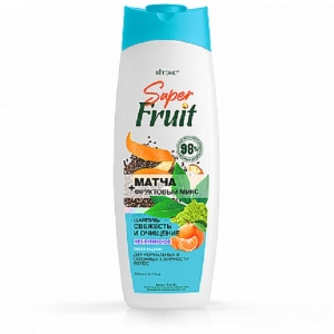 Шампунь для волос Свежесть и Очищение без силикона Витэкс SuperFRUIT Матча+фруктовый микс,500мл