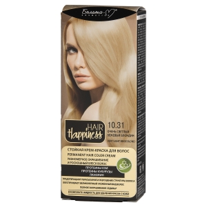 Крем-краска для волос HAIR Happiness  тон 10.31 Очень светлый бежевый блондин, стойкая 