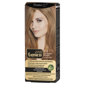 Крем-краска для волос HAIR Happiness  тон  8.0 Натуральный блондин, стойкая 