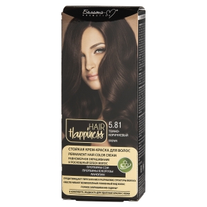 Крем-краска для волос HAIR Happiness  тон  5.81 Темно-коричневый, стойкая