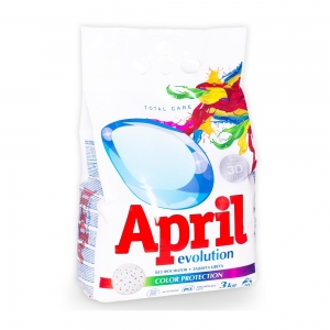 Средство моющее синтетическое порошкообразное для цветного April Evolution автомат Color protection, 3кг