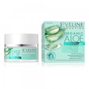 Гель для лица увлажняюще-матирующий для всех типов кожи Organic Aloe+Collagen, 50мл